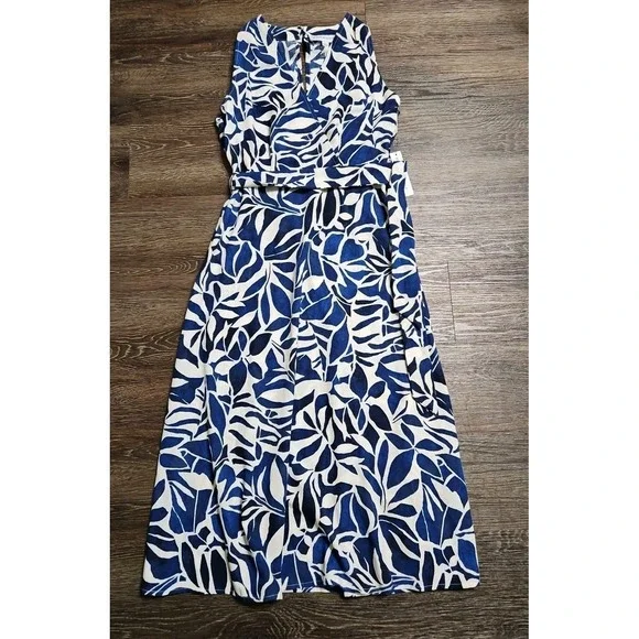 Emma & Michele Floral Print Tie Waist‎ Sleeveless V-neck Dress Small NWT - Picture 6 of 13